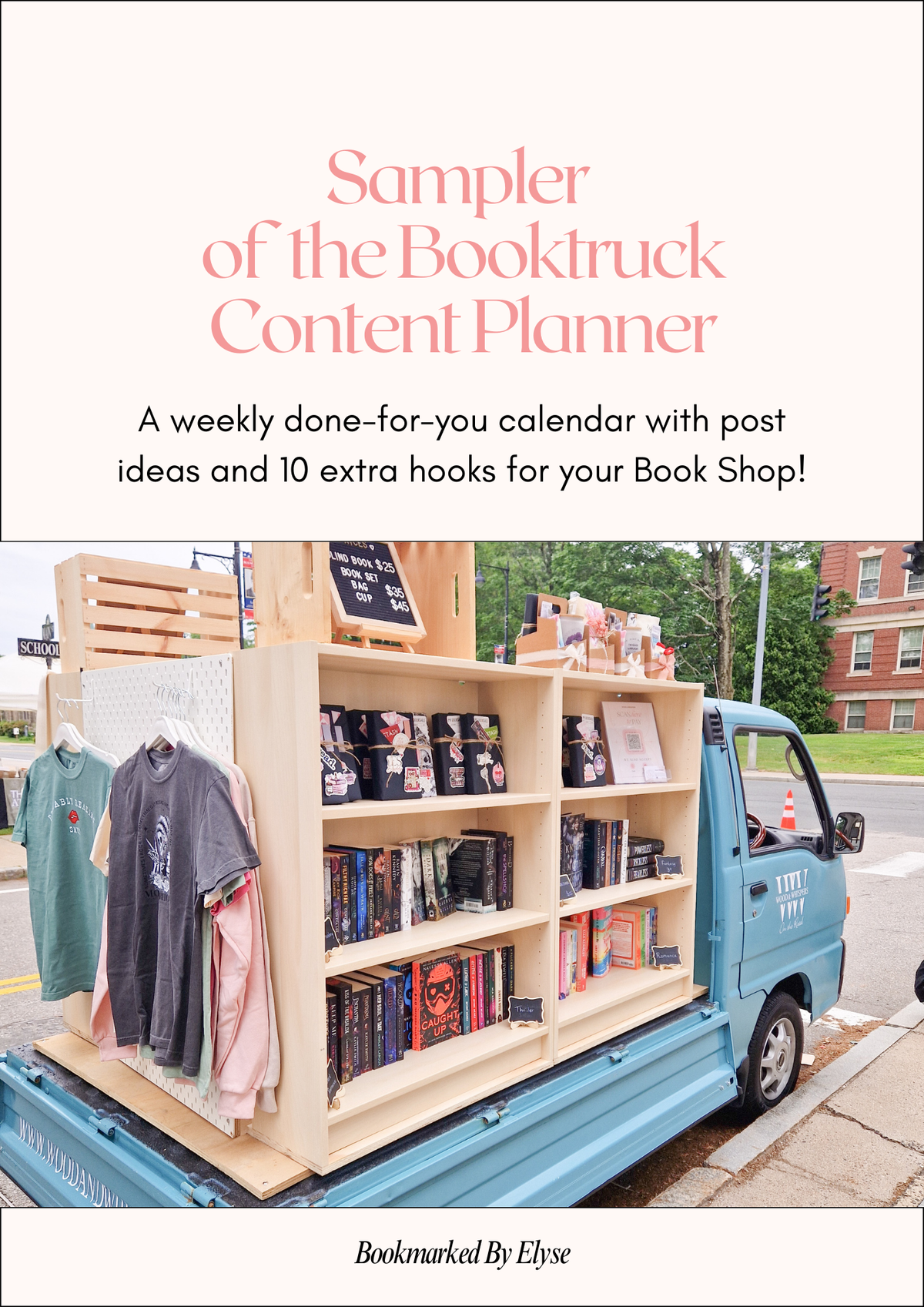 SAMPLER of Content Planner for your Book Truck / Book Shop