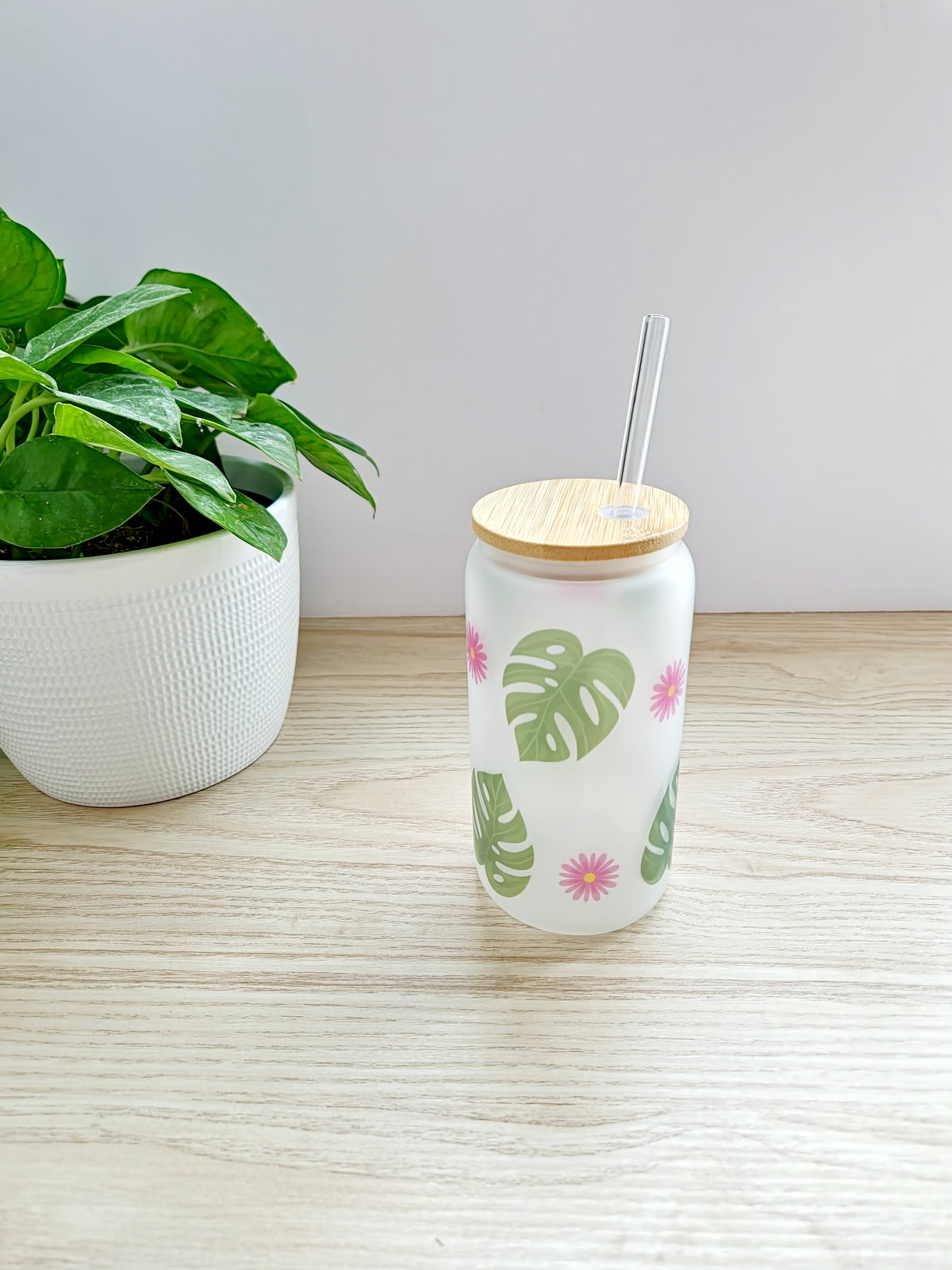 Glass cup MONSTERA