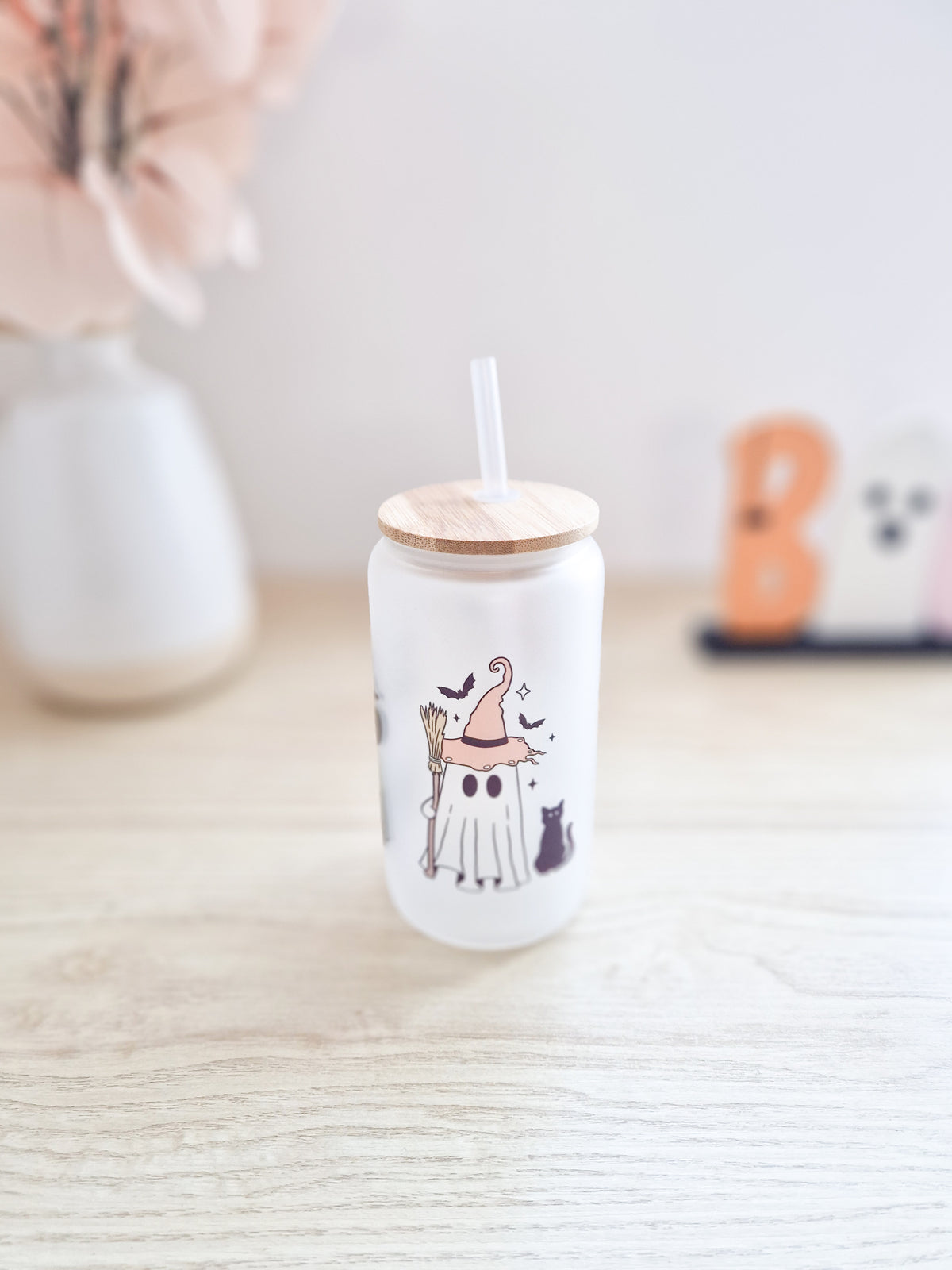 Halloween Glass Cup 'Three Little Ghost'