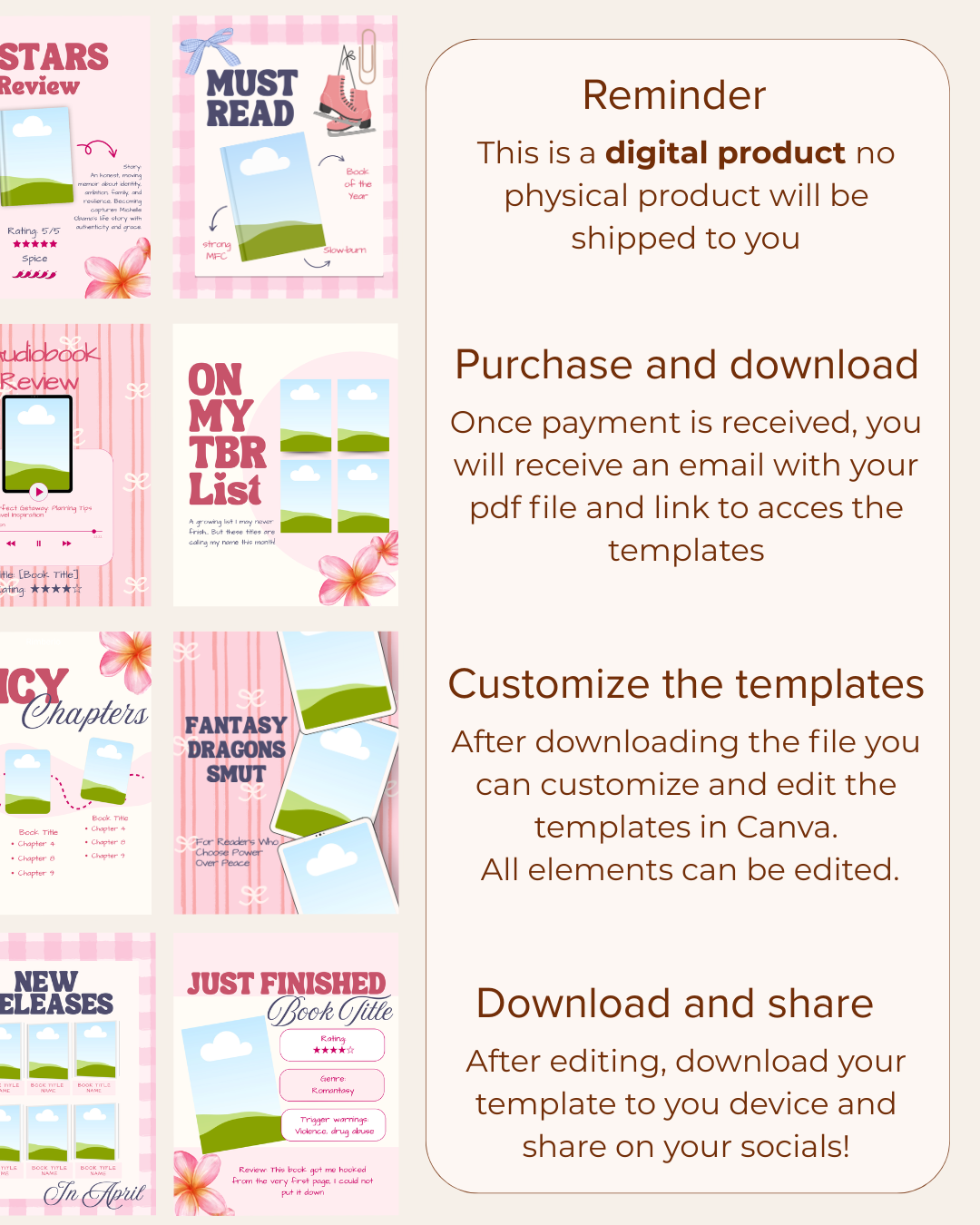 50+ Bookstagram Spring Templates
