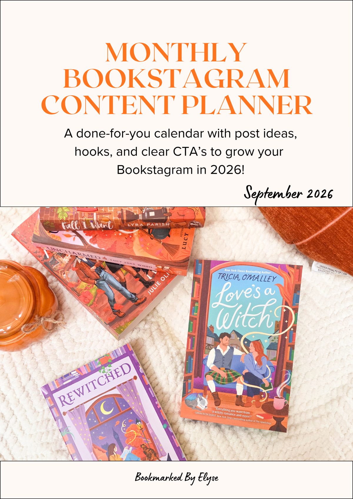 September Bookstagram Content Planner