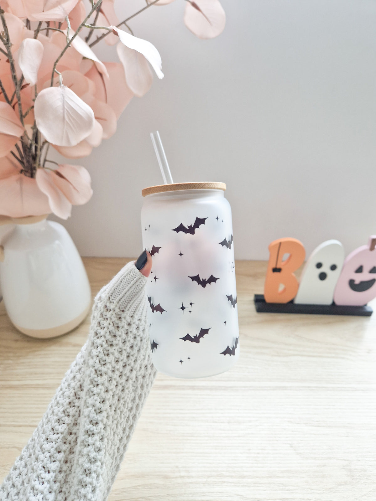 Halloween Glass Cup 'Bats'