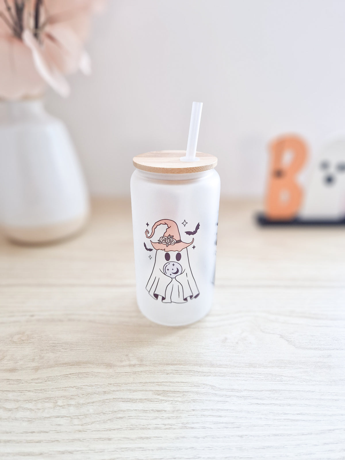 Halloween Glass Cup 'Three Little Ghost'