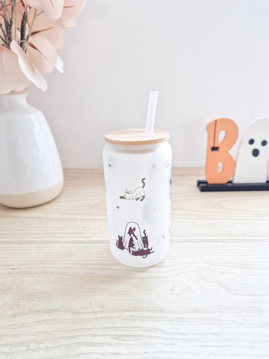 Halloween Glass Cup 'Ghosty Cats'