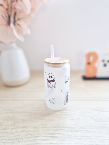 Halloween Glass Cup 'Ghosty Cats'
