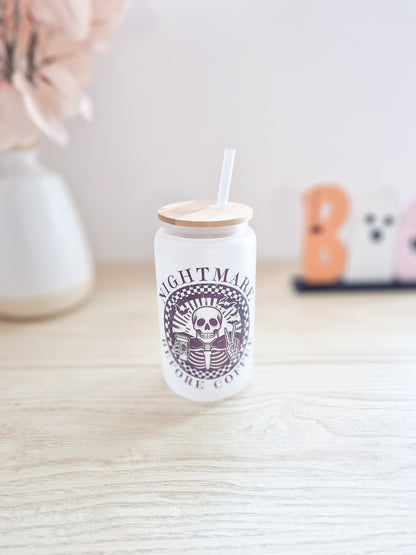 Glass Cup 'Nightmare before coffee'