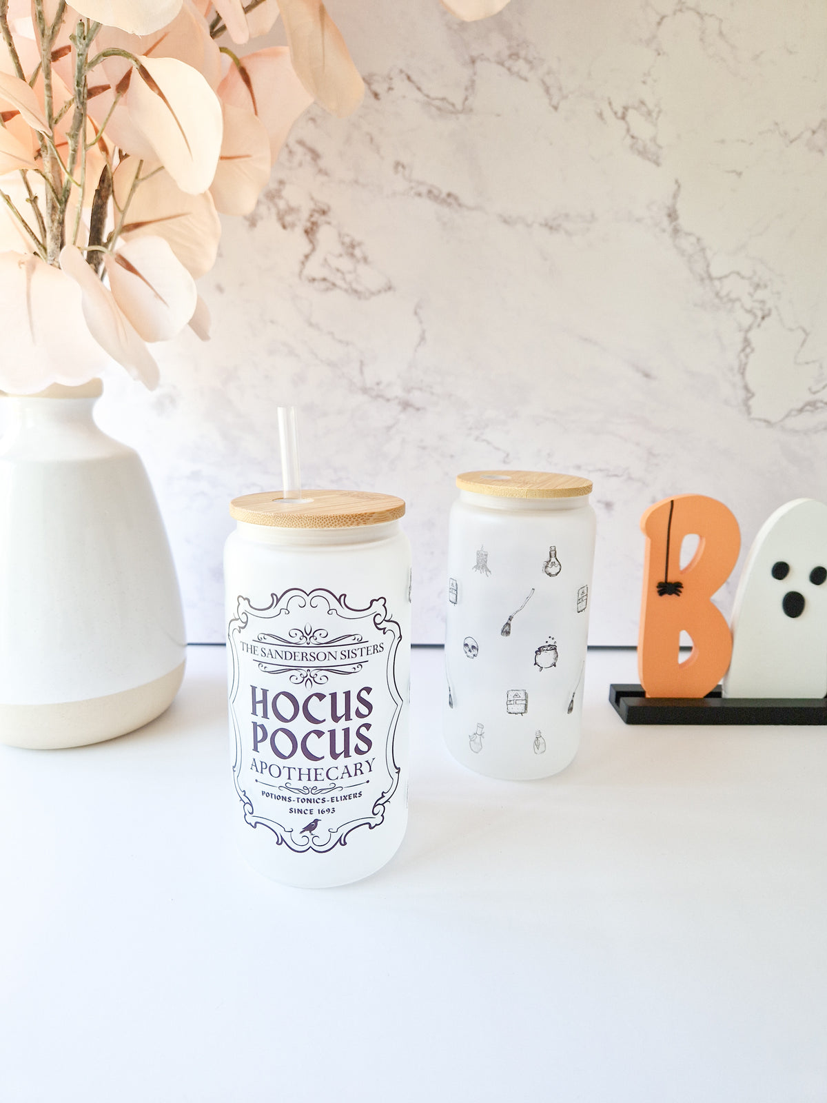 Halloween Glass Cup 'Hocus Pocus'