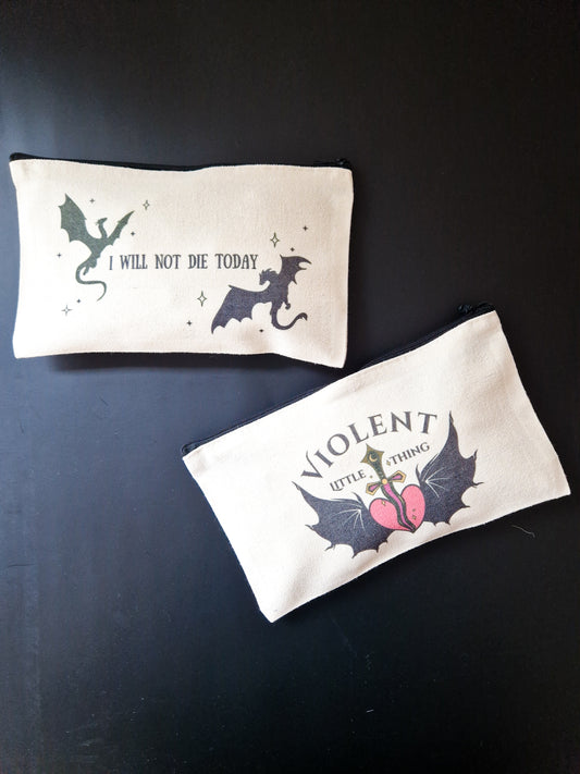 Canvas Small essentials bag 'Dragons'
