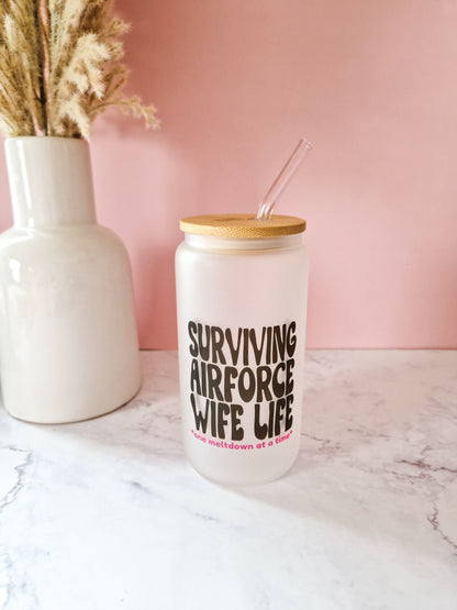 Glass cup Surviving Military Wife Life