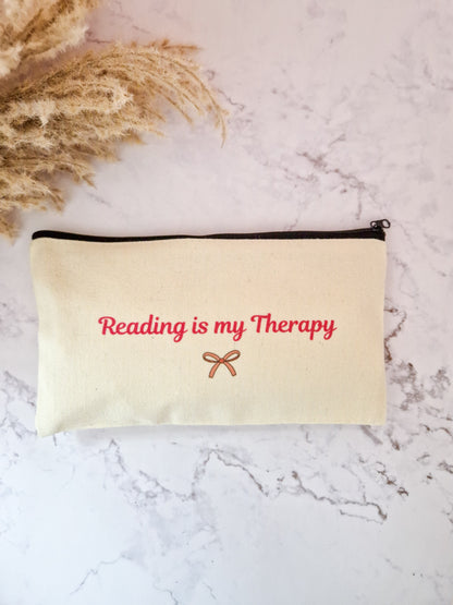 Canvas Small bag 'Reading is my Therapy'