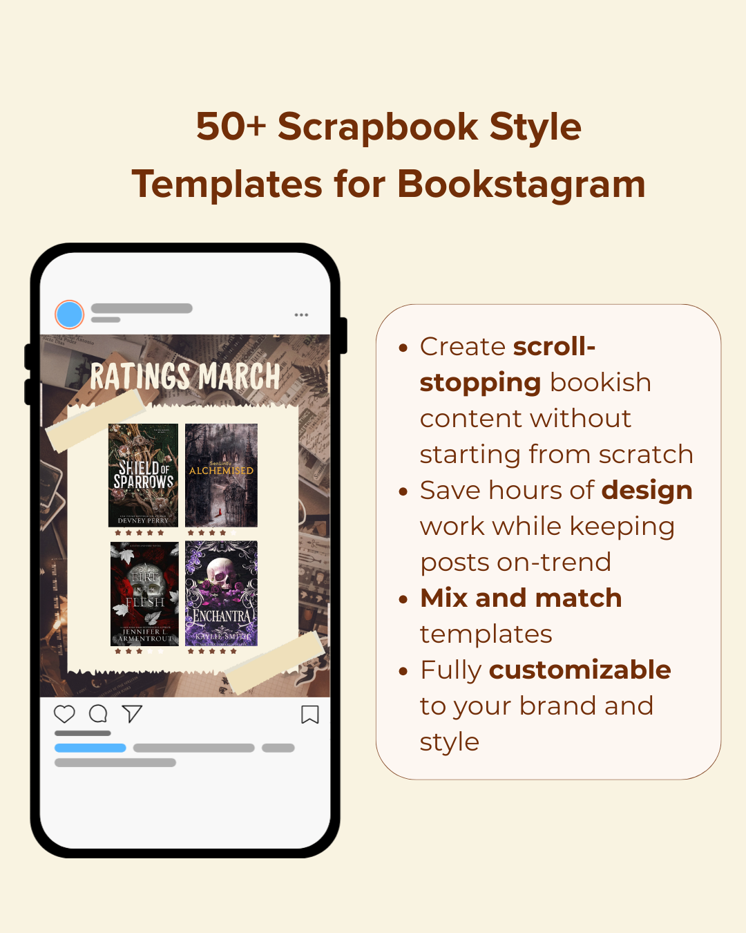 COMPLETE PACKAGE Bookstagram Guide + 50 Scrapbook templates + 30 Day Content Planner