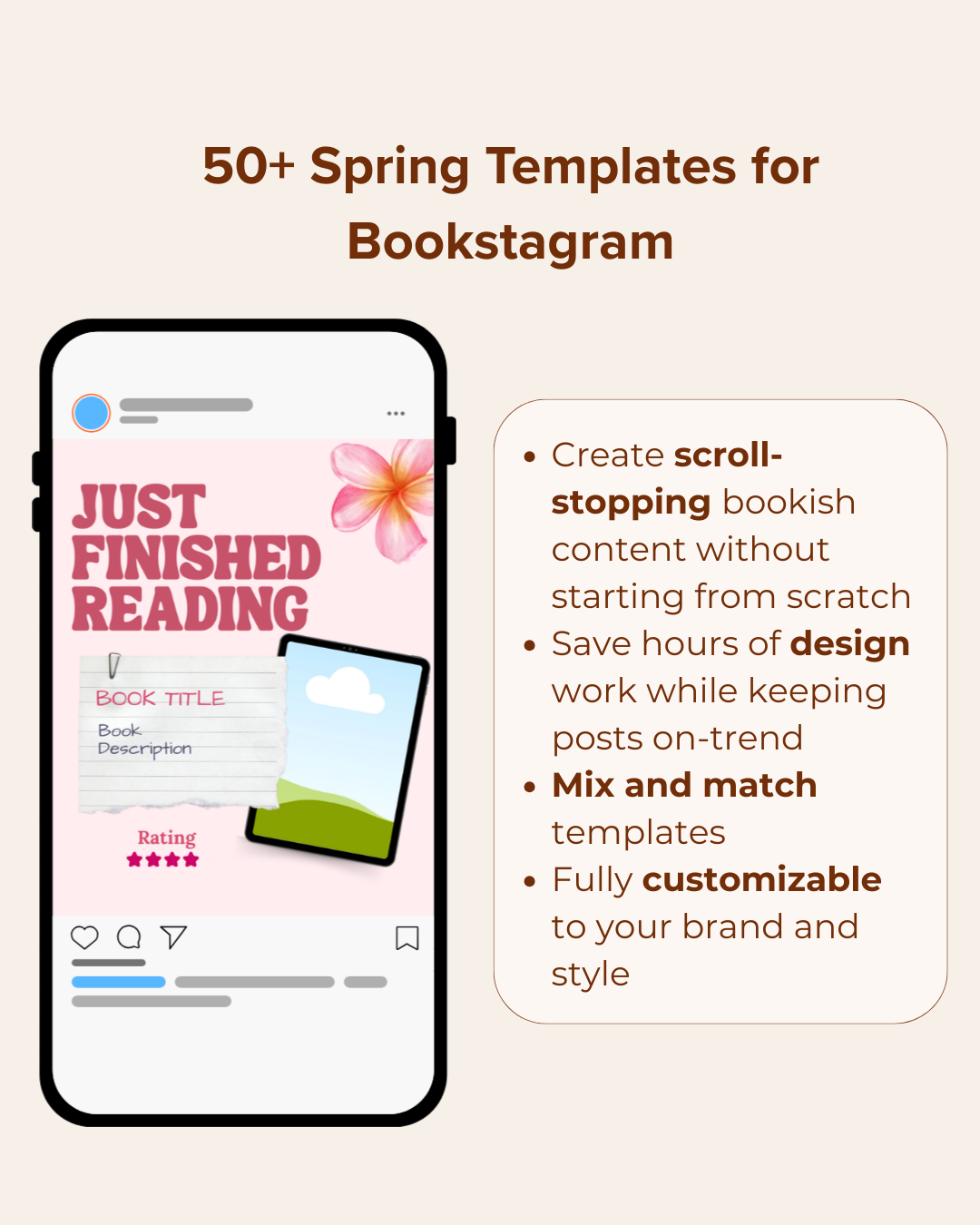 50+ Bookstagram Spring Templates