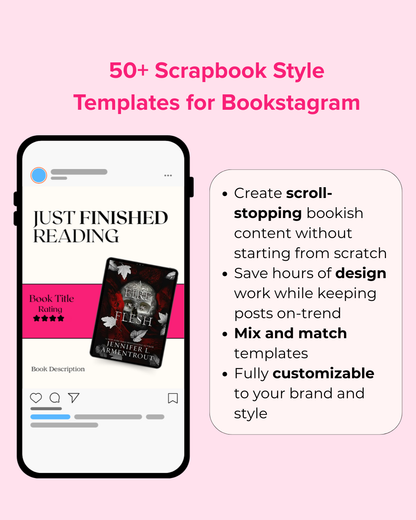 50+ Bookstagram Templates Pink Style