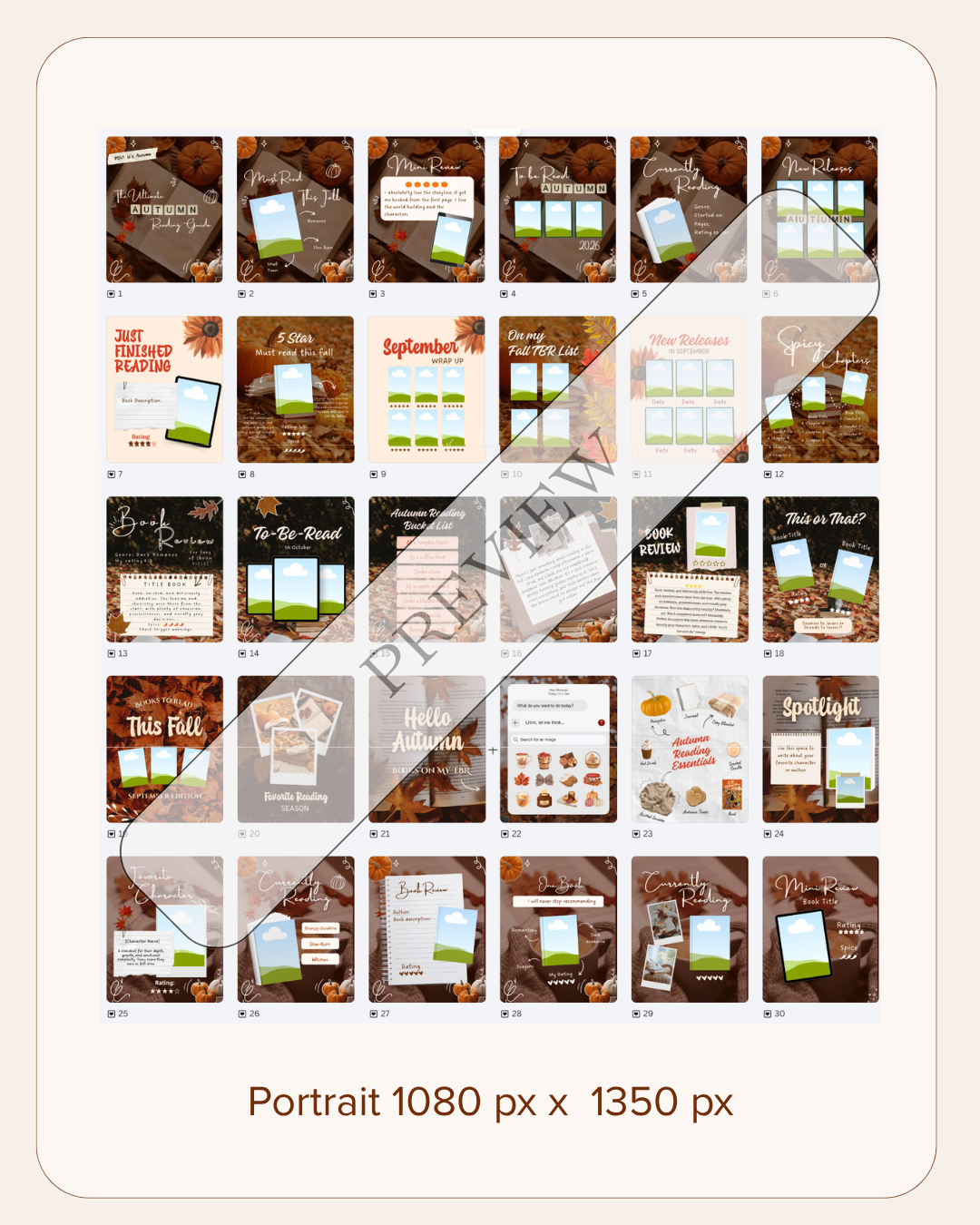 NEW 50+ Bookstagram Autumn Templates