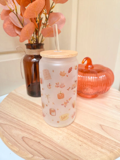 Glass cup 'Cozy Fall'